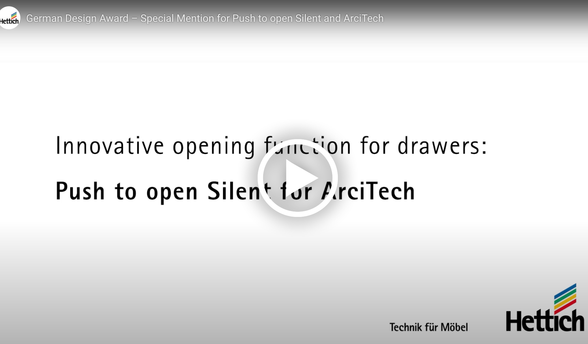 German Design Award – Special Mention for Push to open Silent and ArciTech