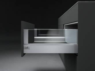 Hettich ArciTech Pot-and-Pan Drawer Set with DesignSide Silver - No Runner