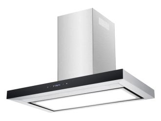 Domain Premium Stainless Steel Flat Canopy Rangehood with LED Light Panel - 900mm