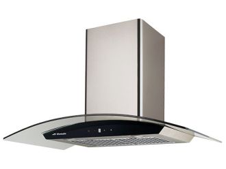 Domain 90cm Stainless Steel Curved Glass Canopy Rangehood