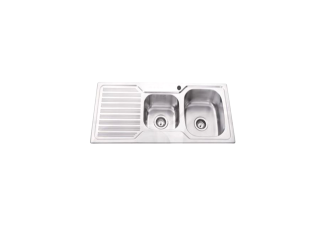 Zeus Cronos 1 3/4 Bowl Sink with Drainer 1080 x 480 x 170mm