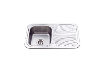 Zeus Cronos Single Bowl Sink with Drainer 780 x 480 x 170mm 