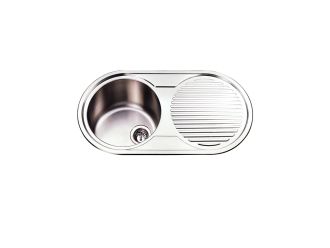 Zeus Cronos Round S/Bowl Sink W 1TH 915X485X170 Stainless Steel