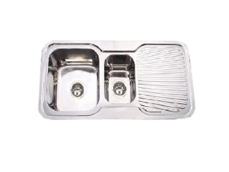 Zeus Cronos 1 1/4 Bowl Sink & Drainer Stainless Steel LHB