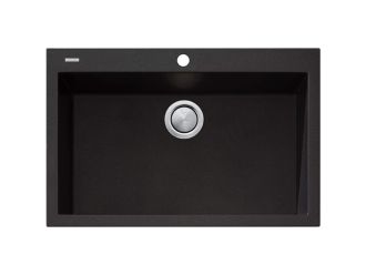 Oliveri ST-BL1591 Santorini Black Mega Bowl Topmount Sink