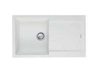 Oliveri ST-WH1520 Santorini White Single Bowl Topmount Sink With Drainer