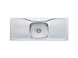 Oliveri UF16 Ultraform Single Bowl Sink With Double Drainer Favourite