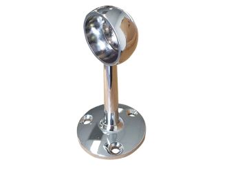 25mm Diameter Round Rail End Pillar - Chrome