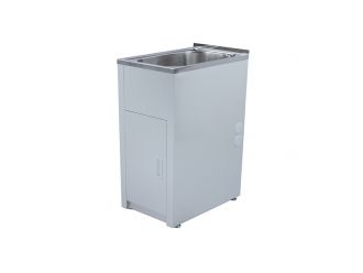 Zeus Cronos 30L White Compact Laundry Tub & Cabinet 370W x 560D x 870H