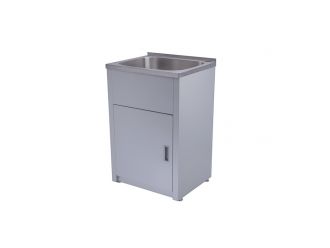 Zeus Cronos 30L White Laundry Tub & Cabinet 560W x 370D x 870H