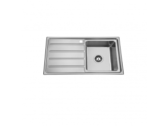Zeus Cronos Single Bowl Kitchen Sink 860X500mm RHB Stainless Steel