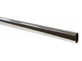 30x15mm Oval Stainless Steel Wardrobe Rail 3m Chrome (10/Box)