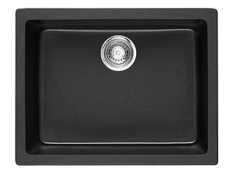 Domain Single Bowl Black Granite Stone Topmount Kitchen Sink - 610mm
